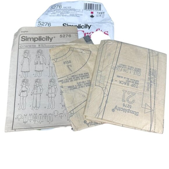 Simplicity 5276 Pattern 18in Doll Clothes Sewing Fashion Nightgown Robe Pajamas - Picture 6 of 9